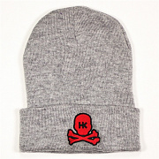 Шапка HK Army Skull Beanie grey/red