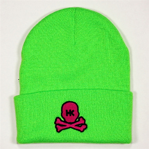 Шапка HK Army Skull Beanie Lime/Red