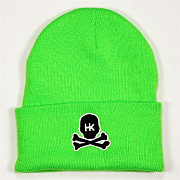 Шапка HK Army Skull Beanie lime/black