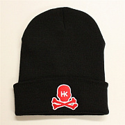 Шапка HK Army Skull Beanie black/red